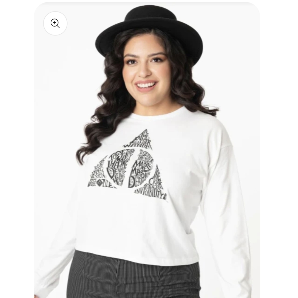Unique Vintage Deathly Hallows Crop Top
